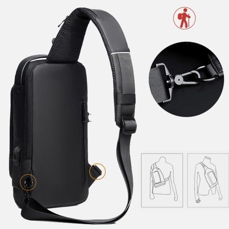 Mochila Anti-Furto com Senha USB - Bolsa Slim Bag